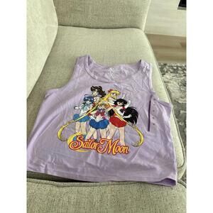 Sailor Moon Crop Tank Top – Lavender – Women’s XL – Anime Graphic